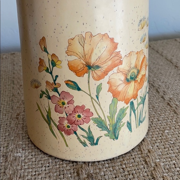 Speckled Pottery Pitcher style Vase with Handle - Picture 2 of 14